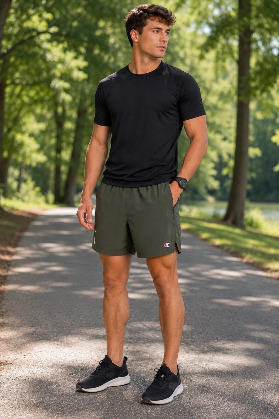 Champion Olive Green Performance Running Gym Shorts Men’s Small